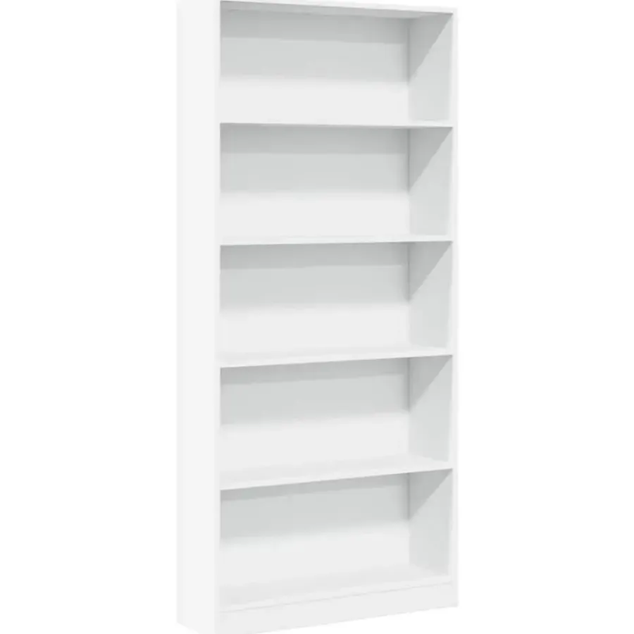 Boekenkasten|Boekenkasten-vidaXL - Boekenkast met 5 vakken - Wit - Bewerkt hout - 80x24x176 cm