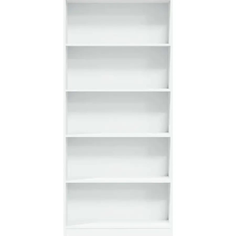 Boekenkasten|Boekenkasten-vidaXL - Boekenkast met 5 vakken - Wit - Bewerkt hout - 80x24x176 cm