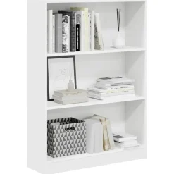 vidaXL - Boekenkast met 3 vakken - Wit - Bewerkt hout - 80x24x109 cm