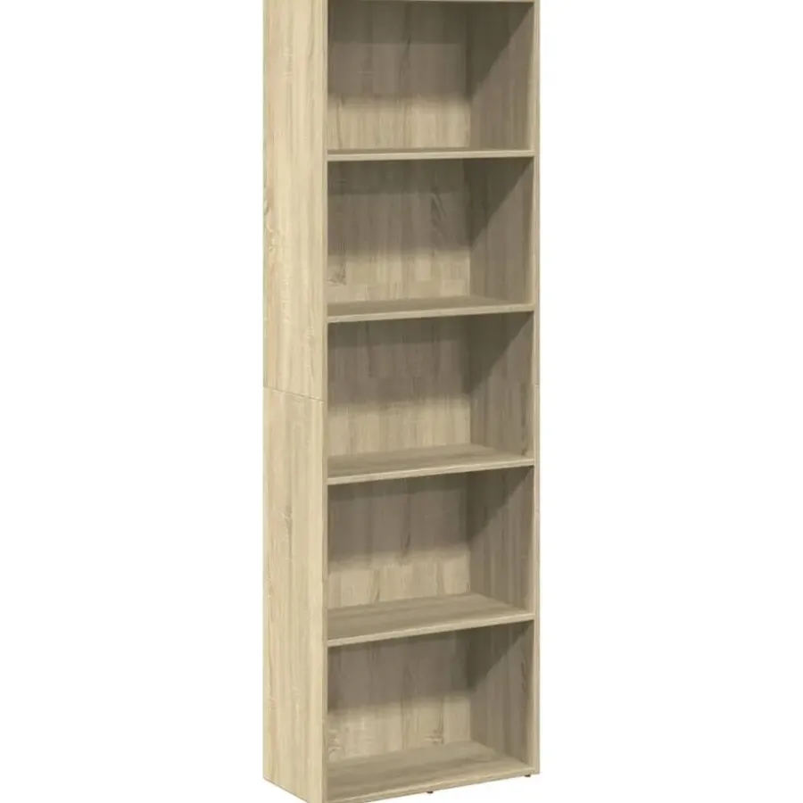 Boekenkasten|Boekenkasten-vidaXL - Boekenkast met 5 vakken voor woonkamers - Sonoma eiken - 60x30x189 cm