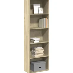 Boekenkasten|Boekenkasten-vidaXL - Boekenkast met 5 vakken voor woonkamers - Sonoma eiken - 60x30x189 cm