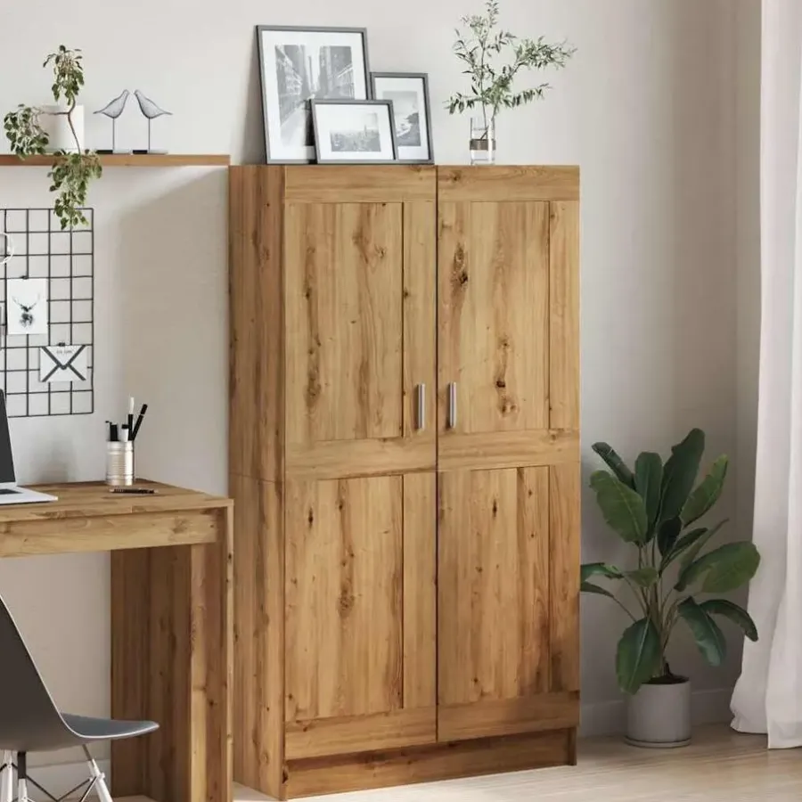 Boekenkasten|Boekenkasten-vidaXL - Boekenkast met schappen en 2 deuren - Artisan eiken - 82.5x30.5x150 cm