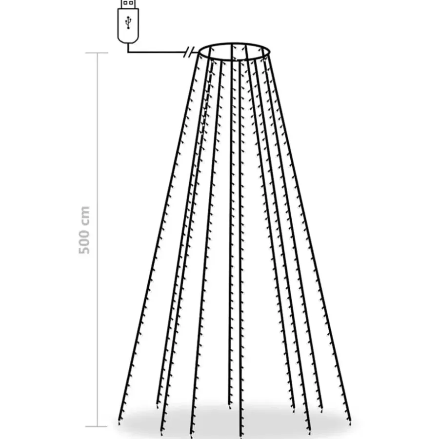 Lichtsnoeren-vidaXL - Boomverlichting - Wit - PVC - 500 cm