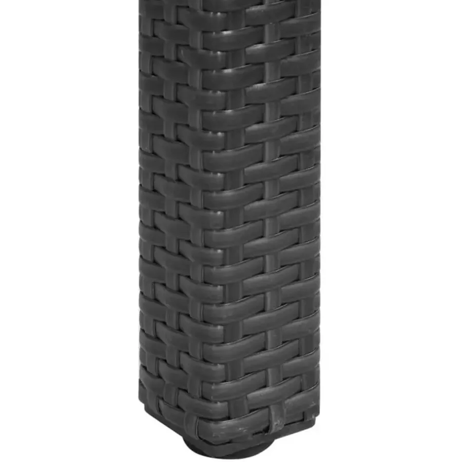 Tuintafels-vidaXL - Buiten Eettafel - Zwart - Poly rattan