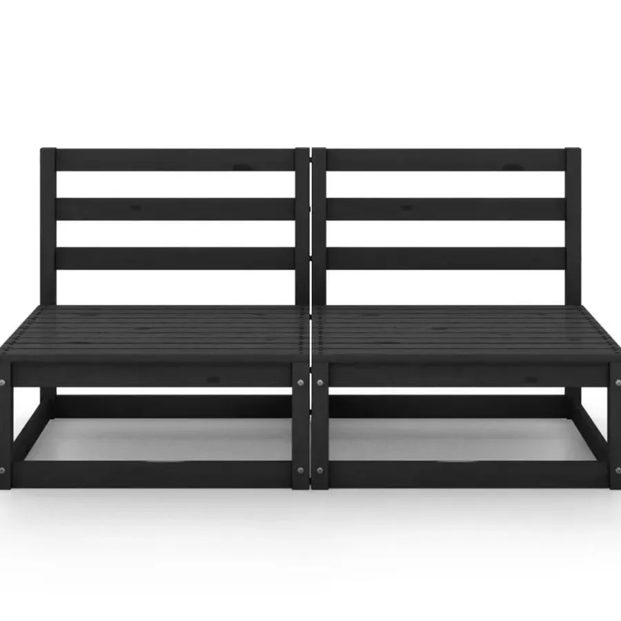 Palletbanken|Tuinbanken-vidaXL - Buitenbank - Zwart - Grenenhout