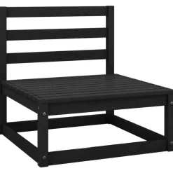 Palletbanken|Tuinbanken-vidaXL - Buitenbank - Zwart - Grenenhout