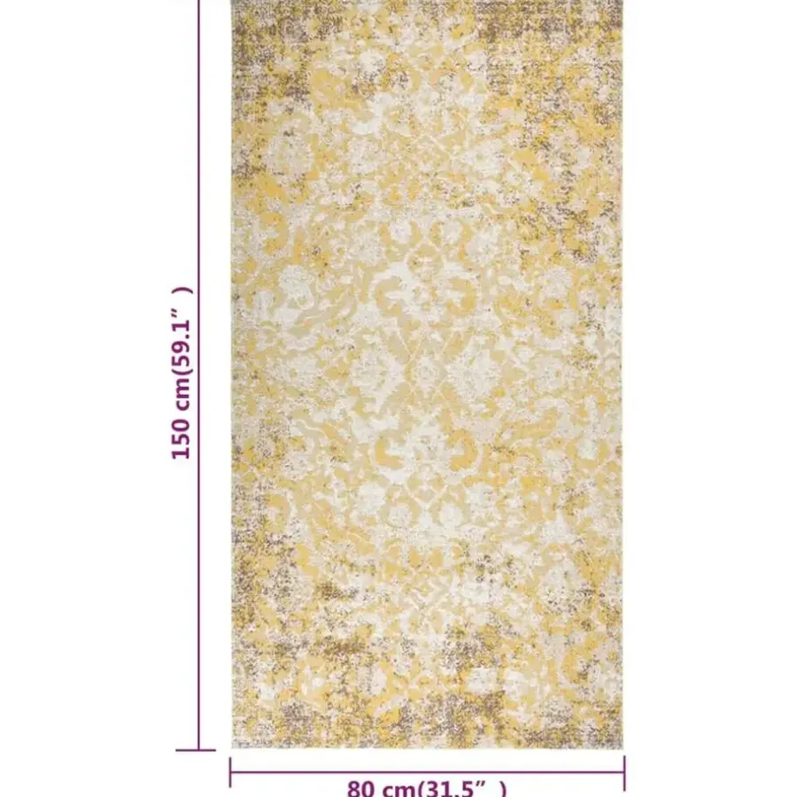 vidaXL - Buitenkleed - Geel - Polypropyleen - 80 x 150 cm