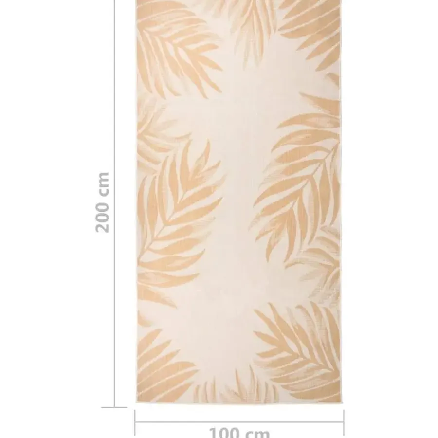 Buiten Vloerkleden|Buiten Vloerkleden-vidaXL - Buitenkleed - Geel - Kunststof - 100 x 200 cm