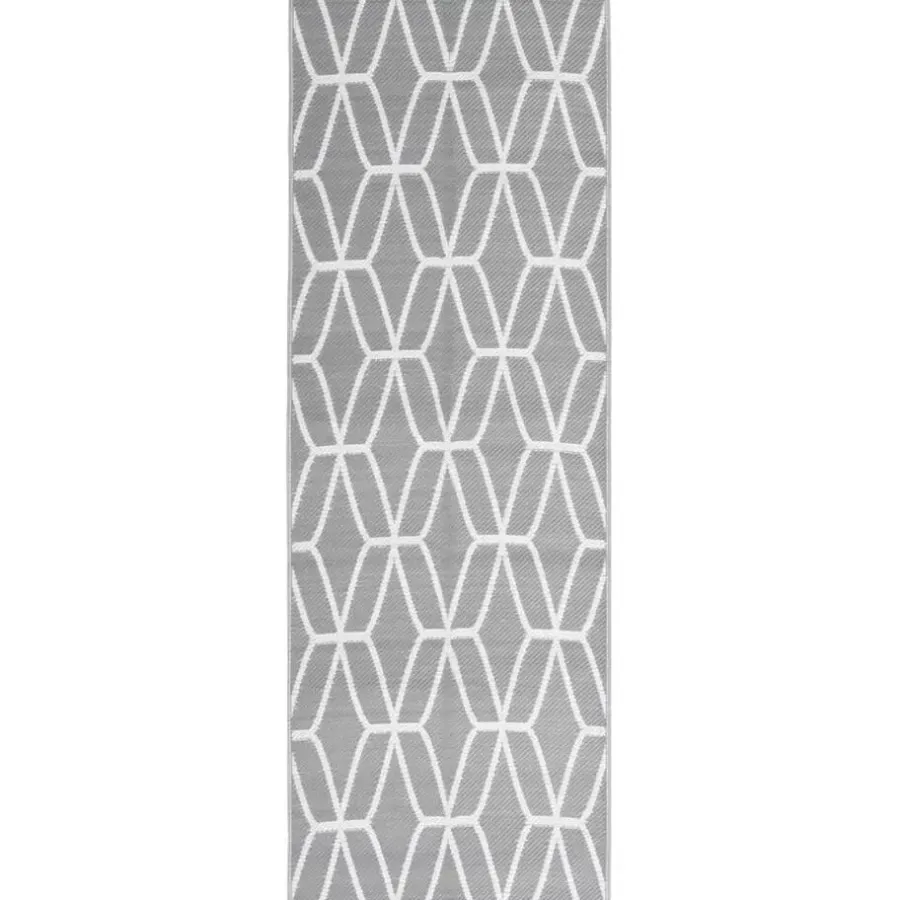 Buiten Vloerkleden|Buiten Vloerkleden-vidaXL - Buitenkleed - Grijs - Polypropyleen - 80 x 250 cm