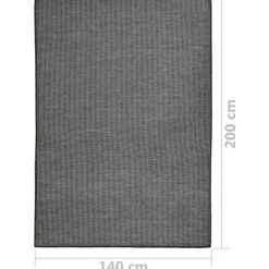 Buiten Vloerkleden|Buiten Vloerkleden-vidaXL - Buitenkleed - Grijs - Kunststof - 140 x 200 cm