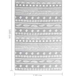 Buiten Vloerkleden|Buiten Vloerkleden-vidaXL - Buitenkleed - Grijs - Polypropyleen - 120 x 180 cm