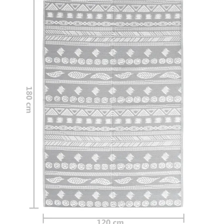 Buiten Vloerkleden|Buiten Vloerkleden-vidaXL - Buitenkleed - Grijs - Polypropyleen - 120 x 180 cm