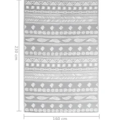 Buiten Vloerkleden|Buiten Vloerkleden-vidaXL - Buitenkleed - Grijs - Polypropyleen - 160 x 230 cm