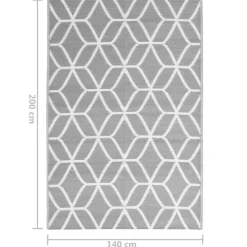 Buiten Vloerkleden|Buiten Vloerkleden-vidaXL - Buitenkleed - Grijs - Polypropyleen - 140 x 200 cm