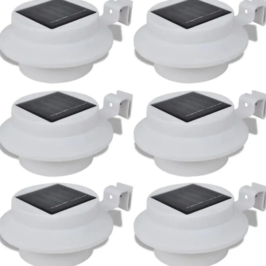 Wandlampen-vidaXL - Buitenlamp - Wit - Kunststof - 6 stuks