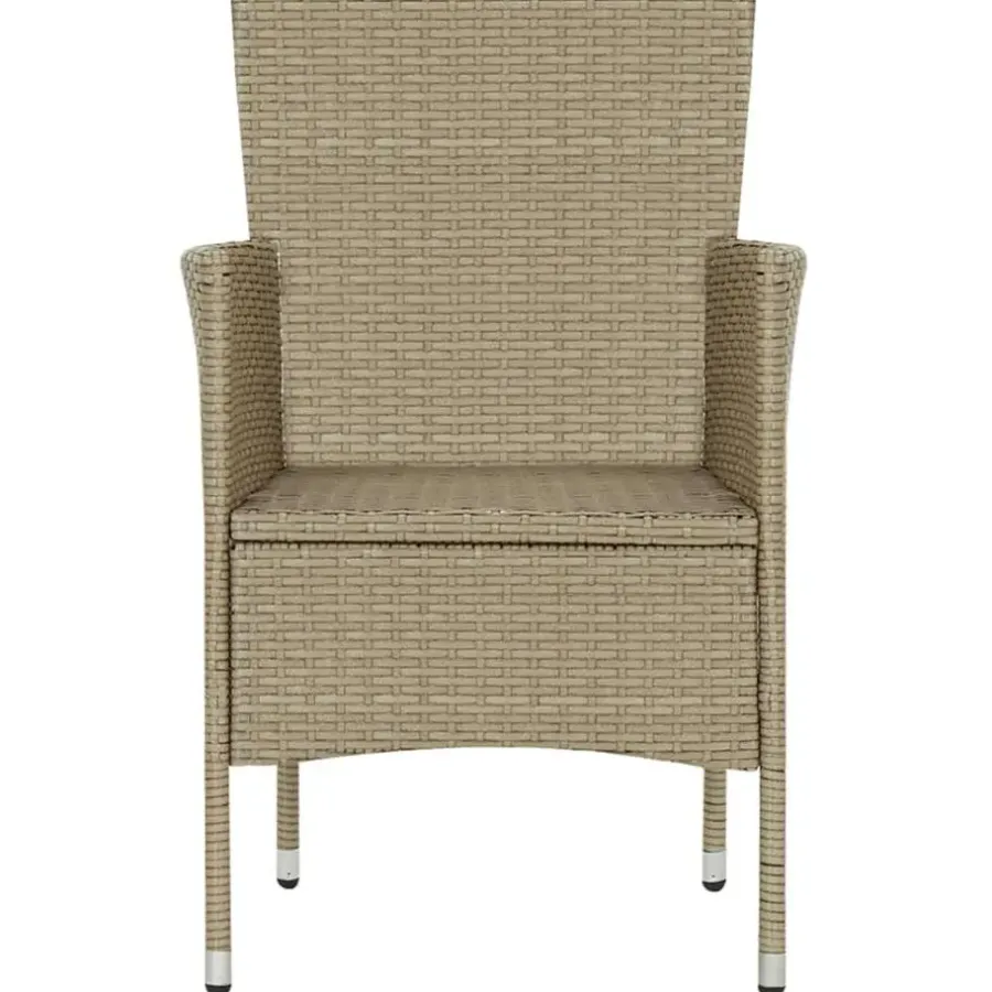 vidaXL - Buitenstoel - Beige - Poly rattan - 2 stuks