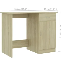 vidaXL - Bureau - Bruin - Bewerkt hout