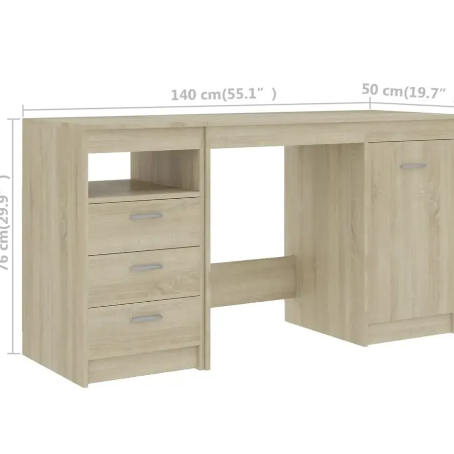 Bureaus-vidaXL - Bureau - Bruin - Bewerkt hout