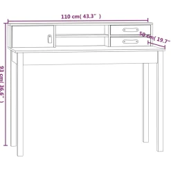 vidaXL - Bureau - Bruin - Grenenhout