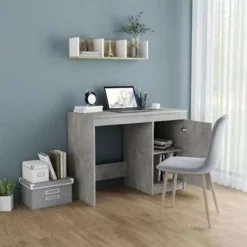 Bureaus-vidaXL - Bureau - Grijs - Bewerkt hout