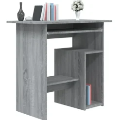 vidaXL - Bureau - Grijs - Bewerkt hout