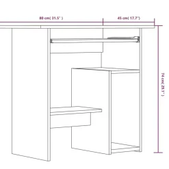 vidaXL - Bureau - Grijs - Bewerkt hout