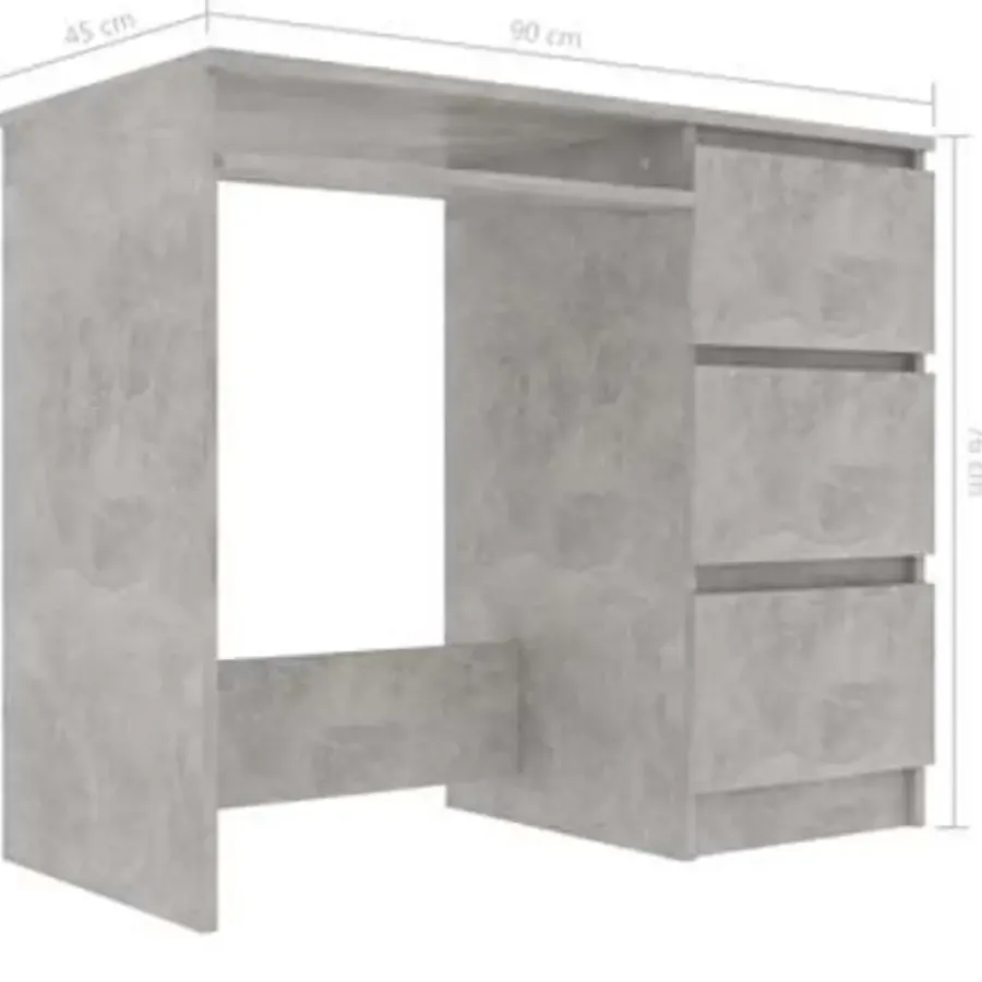 vidaXL - Bureau - Grijs - Bewerkt hout