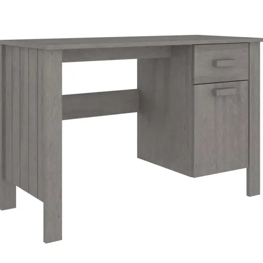 vidaXL - Bureau - Grijs - Grenenhout
