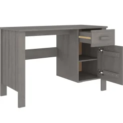 vidaXL - Bureau - Grijs - Grenenhout