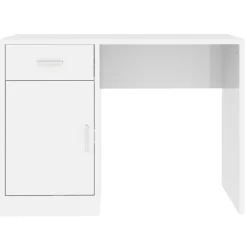 Bureaus-vidaXL - Bureau - Wit - Bewerkt hout