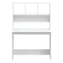 Bureaus-vidaXL - Bureau - Wit - Bewerkt hout