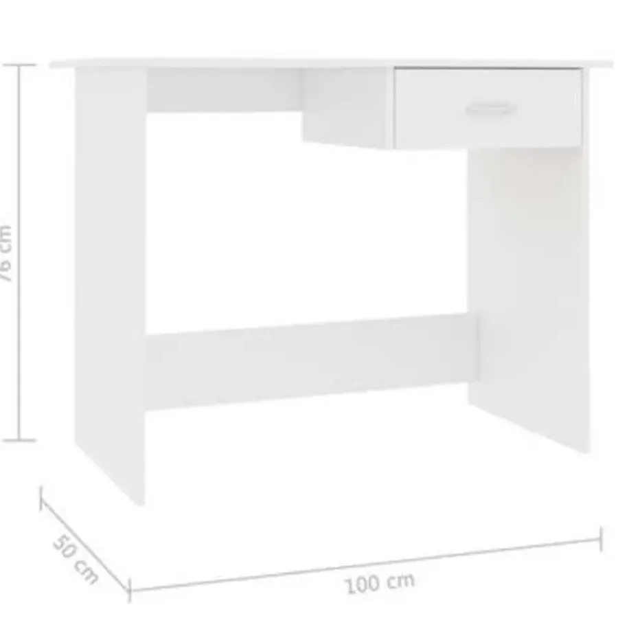 vidaXL - Bureau - Wit - Bewerkt hout