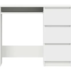 Bureaus-vidaXL - Bureau - Wit - Bewerkt hout