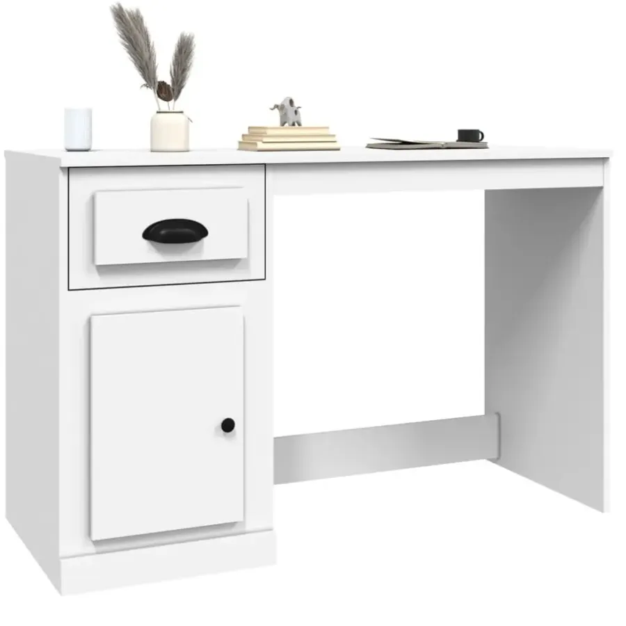 vidaXL - Bureau - Wit - Bewerkt hout