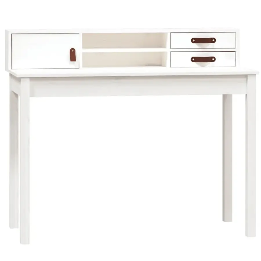 vidaXL - Bureau - Wit - Grenenhout