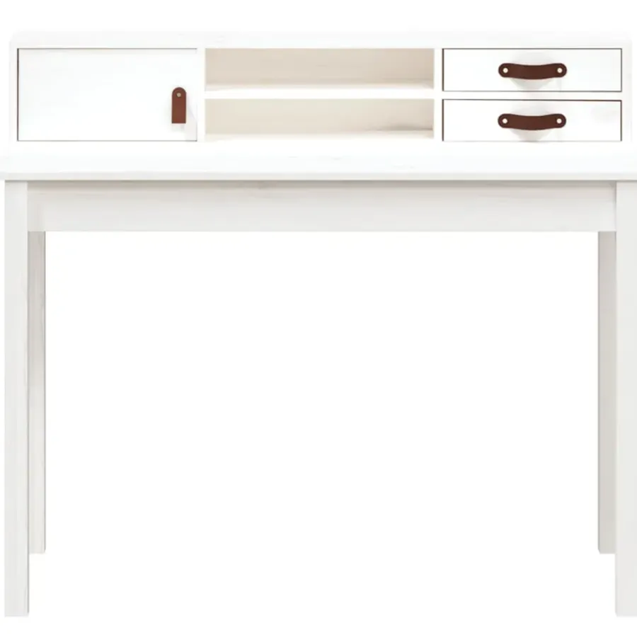 vidaXL - Bureau - Wit - Grenenhout