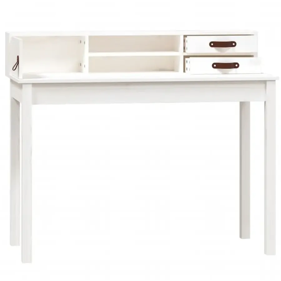 vidaXL - Bureau - Wit - Grenenhout