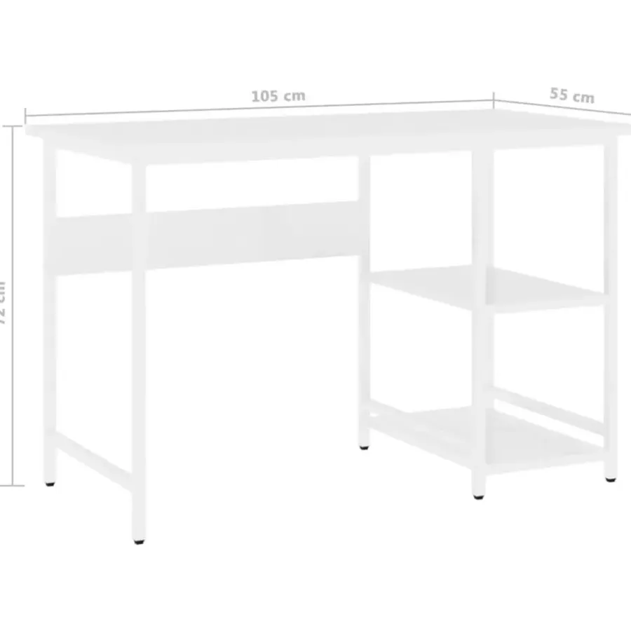 vidaXL - Bureau - Wit - MDF
