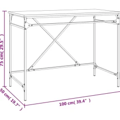 vidaXL - Bureau - Zwart - Bewerkt hout