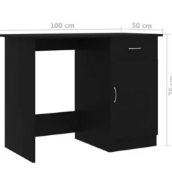 Bureaus-vidaXL - Bureau - Zwart - Bewerkt hout