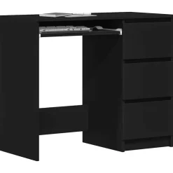 Bureaus-vidaXL - Bureau - Zwart - Bewerkt hout