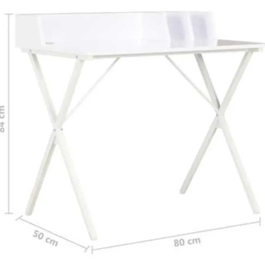 vidaXL - Computertafel - Wit - Bewerkt hout