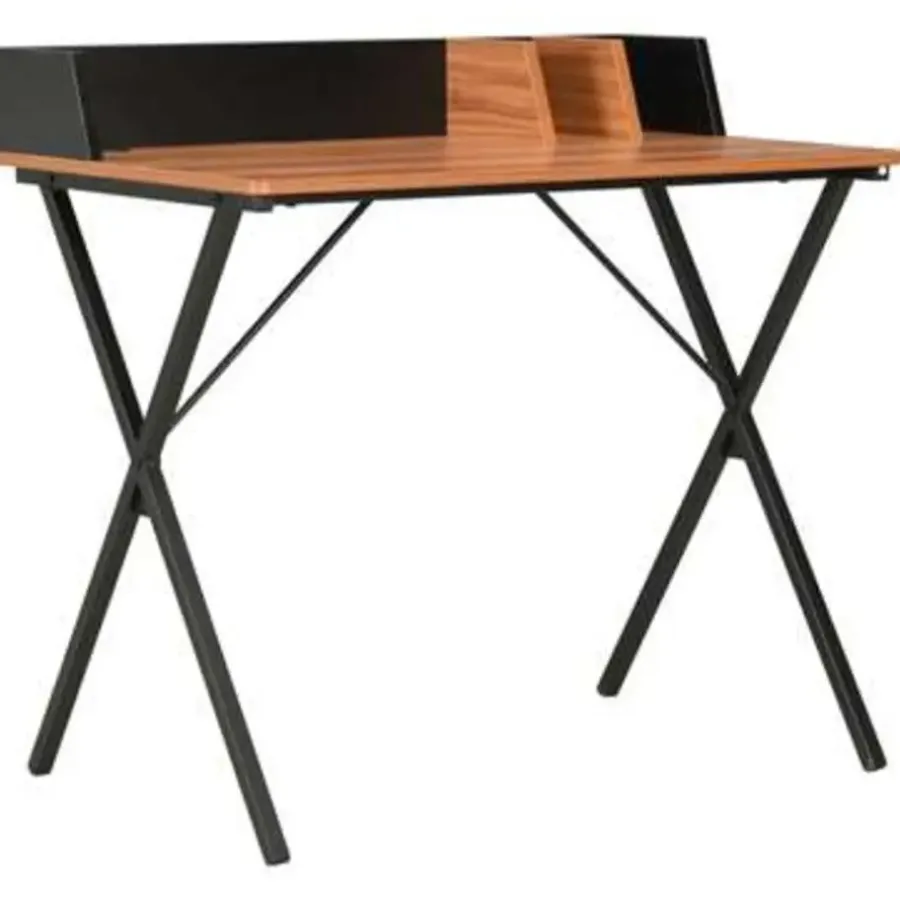 vidaXL - Computertafel - Zwart - Bewerkt hout