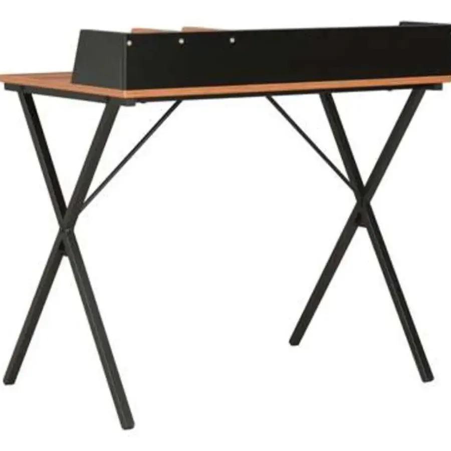 vidaXL - Computertafel - Zwart - Bewerkt hout
