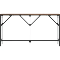 vidaXL - Consoletafel - Bruin eiken - Bewerkt hout - 140x23x75 cm