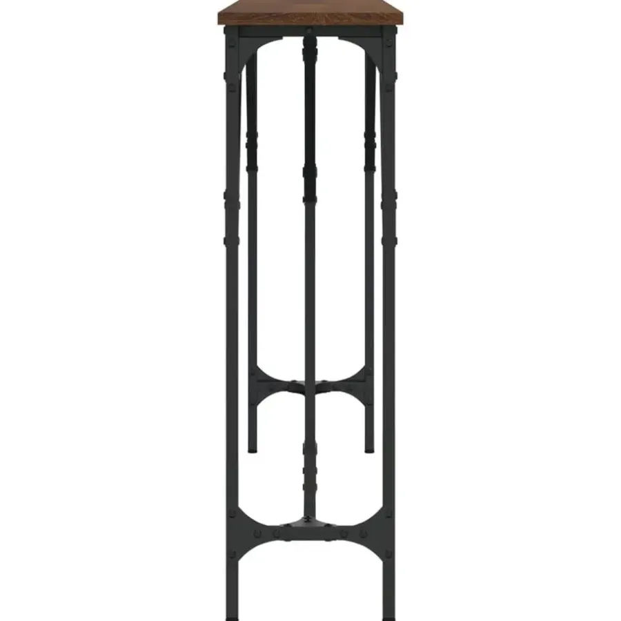 vidaXL - Consoletafel - Bruin eiken - Bewerkt hout - 140x23x75 cm