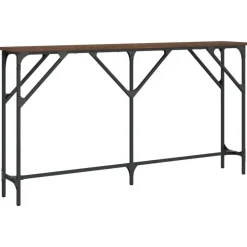 vidaXL - Consoletafel - Bruin eiken - Bewerkt hout - 140x23x75 cm