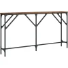 Sidetables-vidaXL - Consoletafel - Gerookt eiken - Bewerkt hout - 140x23x75 cm