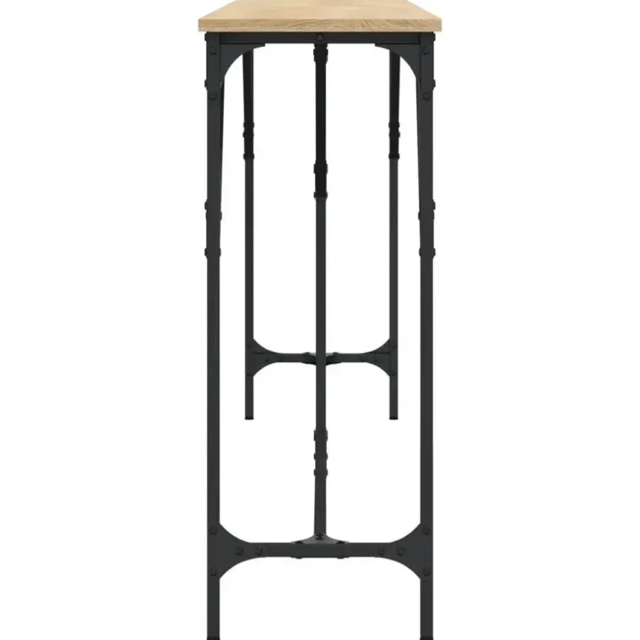 Sidetables-vidaXL - Consoletafel - Sonoma eiken - Bewerkt hout - 200x29x75 cm