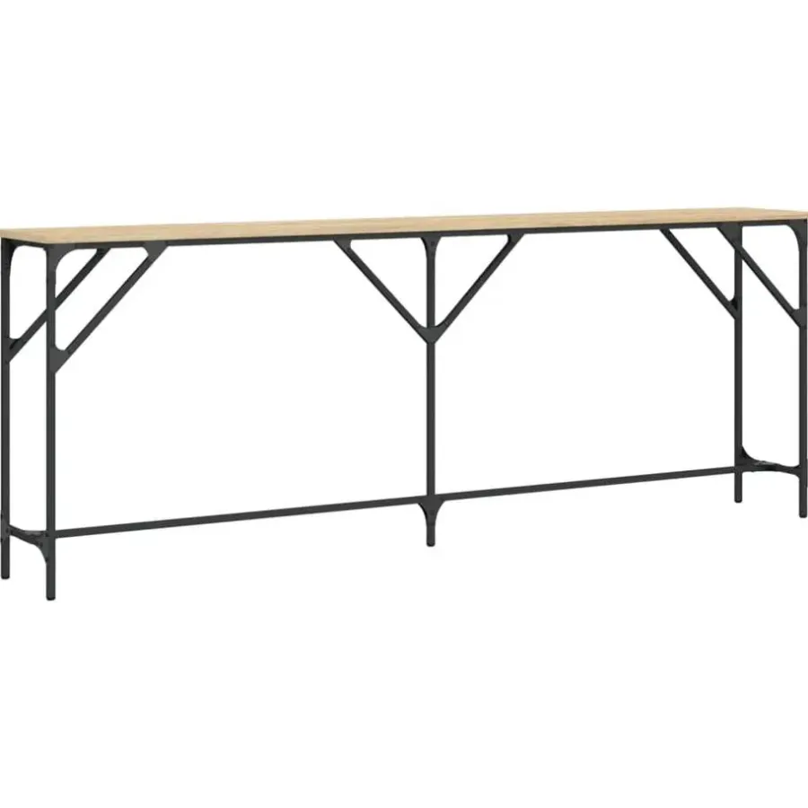 Sidetables-vidaXL - Consoletafel - Sonoma eiken - Bewerkt hout - 200x29x75 cm